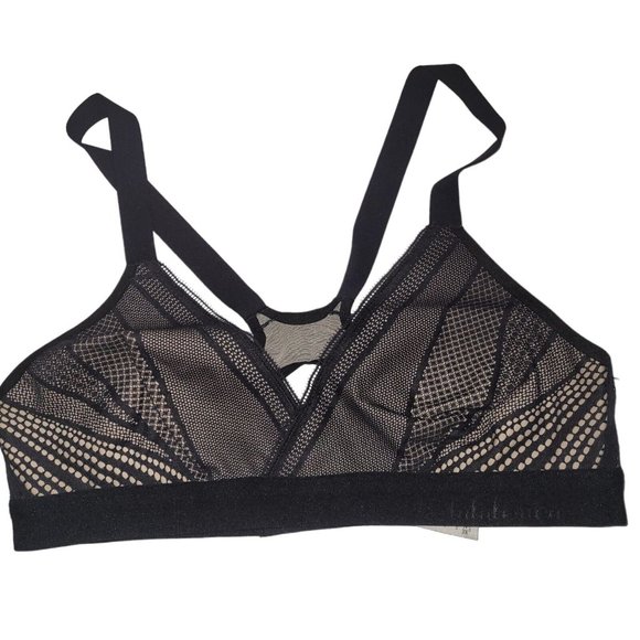 lululemon athletica Other - Lululemon Awake To Lace Bra Racerback Black Beige Size 34A